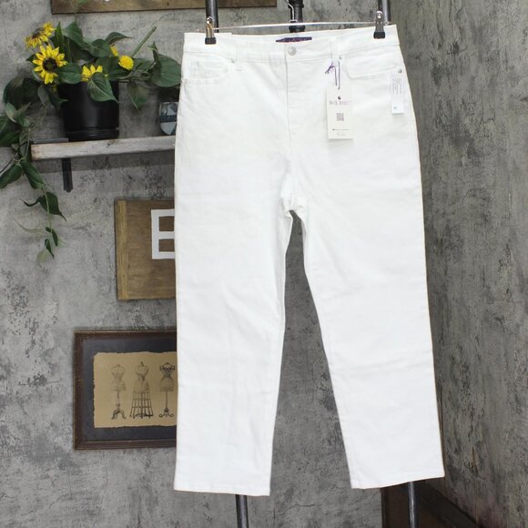 Gloria Vanderbilt Petite Amanda High Rise Straight-Leg Jeans White 16P Short - Picture 1 of 8
